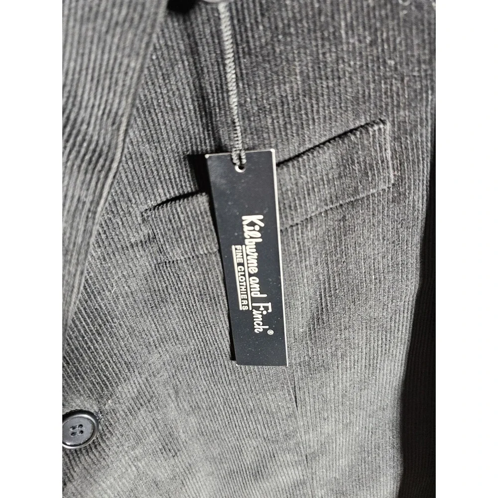 Sk Menswear Kilburne And Finch Corduroy Blazer Mens Size 42R Black‎ Lined New